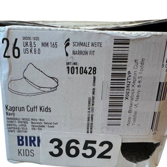 Birkenstock Kaprun Cuff Shearling Slipper Clog Kids EU 26 / US K 8.0 Navy - Picture 15 of 16